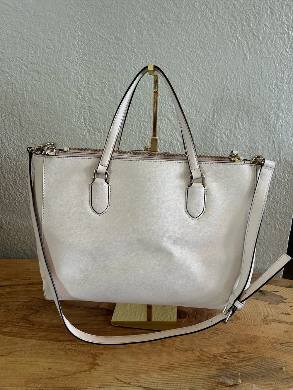 Kate Spade Laurel Way Leighann Saffiano Leather Satchel Crossbody Tote Blush